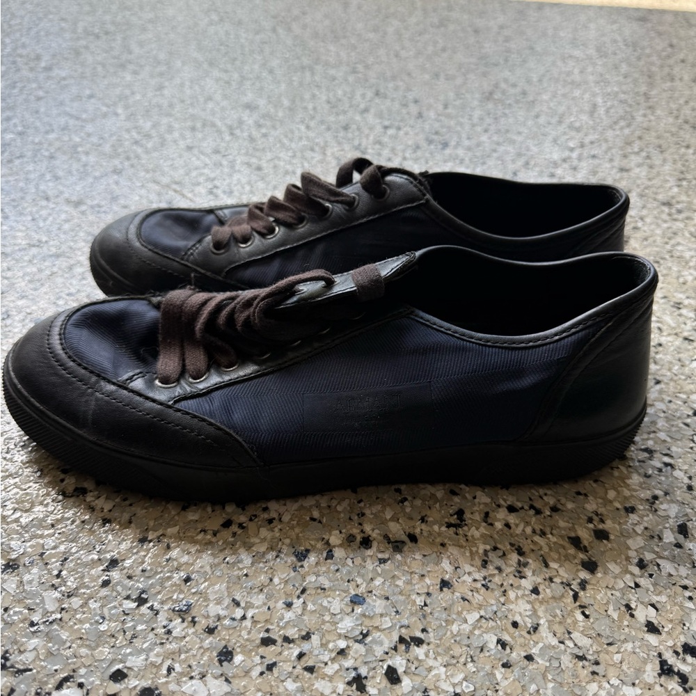 ARMANI Men's Black, Navy Blue and Brown Casual Shoes - Picture 3 of 7